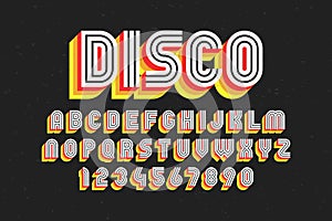 80`s retro font, disco style