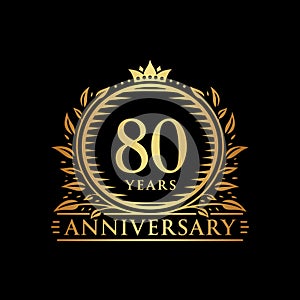 80 years celebrating anniversary design template. 80th anniversary logo. Vector and illustration.