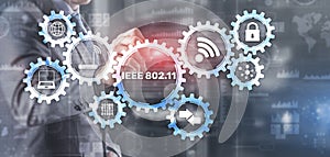 802.11. Wireless data transmission concept IEEE.