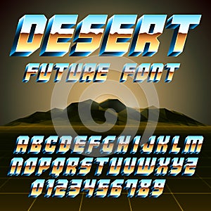 80s Desert Alphabet and Numbers