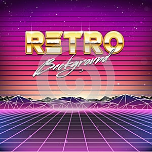 80s Retro Futurism Sci-Fi Background