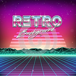 80s Retro Futurism Sci-Fi Background