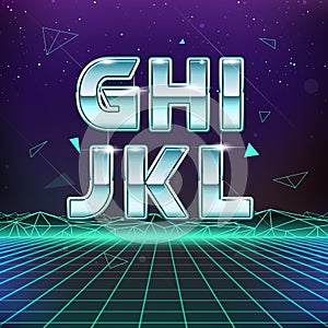 80s Retro Sci-Fi Font from G to L