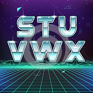 80s Retro Sci-Fi Font from S to X