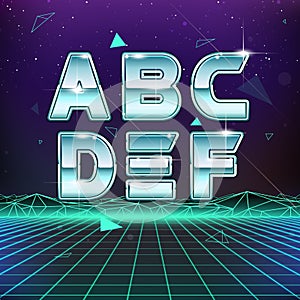 80s Retro Sci-Fi Font from A to F