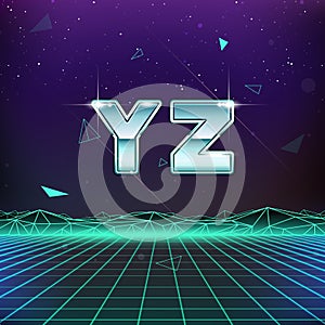 80s Retro Sci-Fi Font from Y to Z