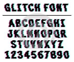 80s style VHS glitch font