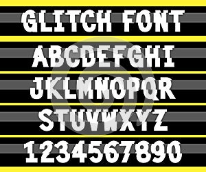 80s style VHS glitch font