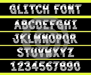 80s style VHS glitch font