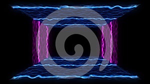 80s VHS tape style particle landscape VJ motion abstract neon outro