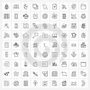 81 Editable Vector Line Icons and Modern Symbols of database, websites, hand, web pages