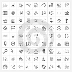 81 Universal Line Icons for Web and Mobile arrow, driver, year, drill, text