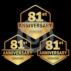 81 years anniversary celebration logotype. 81st anniversary logo collection