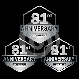 81 years anniversary celebration logotype. 81st anniversary logo collection