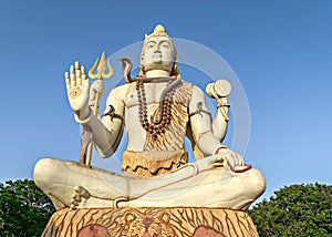 82 feet tall statue of Hindu god , Lord Shiva, at Nageshwar temple, Dwarka, Gujrat, India