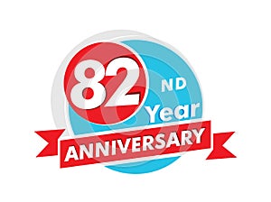 82 years anniversary logotype. Celebration 82nd anniversary celebration design
