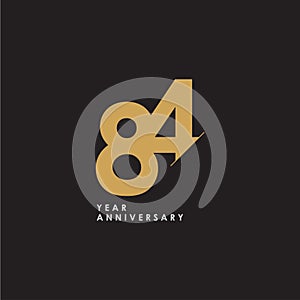 84 Years Anniversary Celebration Vector Template Design Illustration