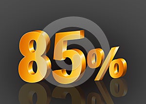 85% off 3d gold, Special Offer 85% off, Sales Up to 85 Percent, big deals, perfect for flyers, banners, advertisements, stickers,