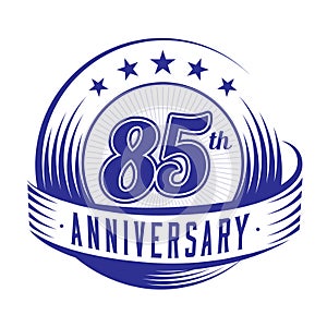 85 years anniversary design template. 85th anniversary celebrating logo design. 85years logo.
