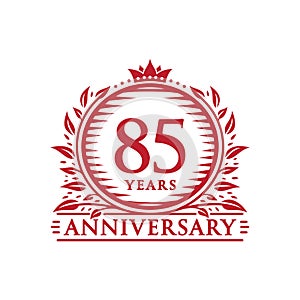 85 years celebrating anniversary design template. 85th anniversary logo. Vector and illustration.