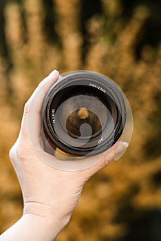 A 85mm camera lens