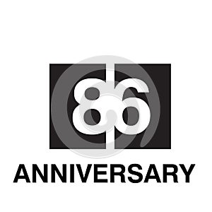 86 Year Anniversary Celebration Vector Template Design Illustration