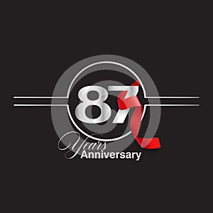 87 Year Anniversary celebration Vector Template Design Illustration