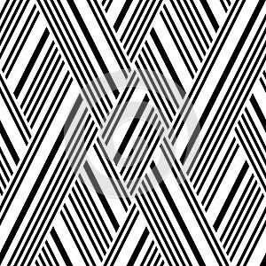 884 Seamless background with oblique black and white stripes, modern stylish image.