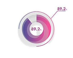 89.2 Percentage circle diagrams Infographics vector, circle diagram business illustration, Designing the 89.2 Segment in the Pie