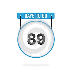 89 Days Left Countdown for sales promotion. 89 days left to go Promotional sales banner