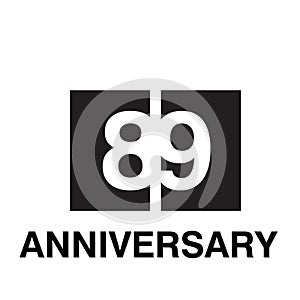 89 Year Anniversary Celebration Vector Template Design Illustration