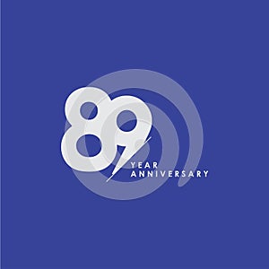 89 Years Anniversary Celebration Vector Template Design Illustration