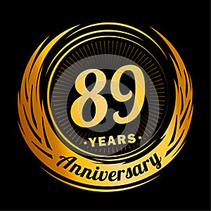89 years anniversary. Elegant anniversary design. 89th logo.