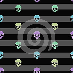 8bit Skull pattern color backgroung