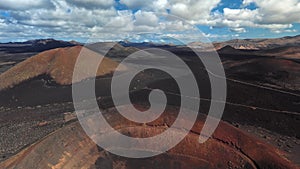 8K aerial of Timanfaya, Lanzarote, Canary islands