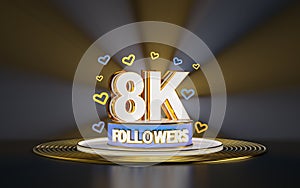 8k followers celebration banner 3d background