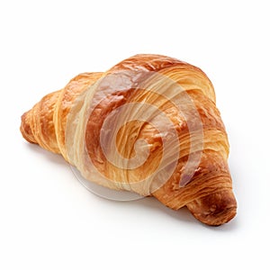 8k Resolution Croissant On White Background: A Stark And Clean-lined Delight