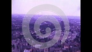 8mm footage aerial view of cityscape of Hamburg, Germany