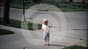 (8mm Vintage) Girl With Cat on a Leash