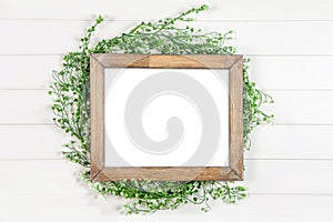 8x10 16x20 horizontal wooden frame mockup on white background