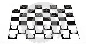 8x8 checkers board isolated on white background