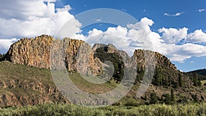 9,792 foot Castle Rock is framed by the Castles Formation