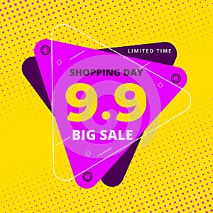 9.9 Shopping day colorful hot sale promotion banner