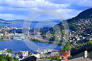 9..Beautiful spring panorama of the city of Bergen in Norway