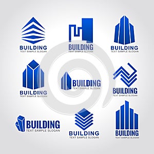 9 building tone blue sky logo