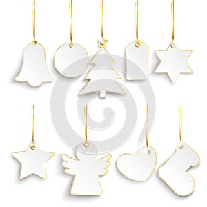 9 Christmas Golden Price Stickers Golden Ribbons