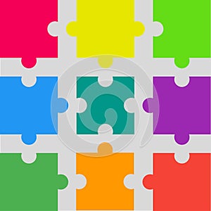 9 Colorful Puzzle Pieces JigSaw Puzzles Marketing.