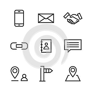 9 Contact Line Icons