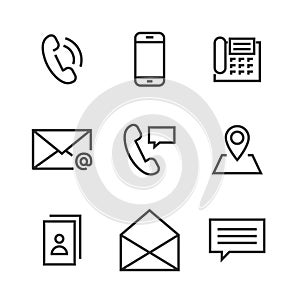 9 Contact Line Icons