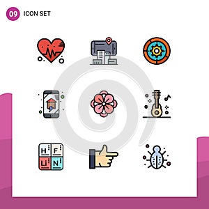 9 Creative Icons Modern Signs and Symbols of anemone, home wifi, settings, home networking, domestics